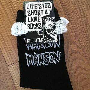 Marilyn Manson Lace Ankle Socks